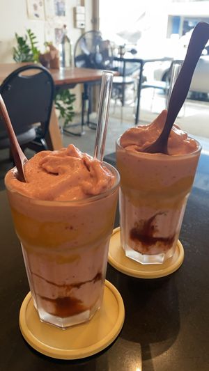 Peanut butter n jelly smoothies   at Asa Vegan Kitchen and Studio in Chiang Mai