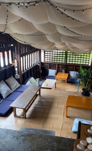 The upstairs space   at Asa Vegan Kitchen and Studio in Chiang Mai