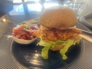 Jackfruit burger  at Asa Vegan Kitchen and Studio in Chiang Mai