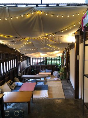 Secret back patio seating at Asa Vegan Kitchen and Studio in Chiang Mai