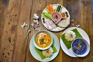 Colourful menu at Asa at Asa Vegan Kitchen and Studio in Chiang Mai