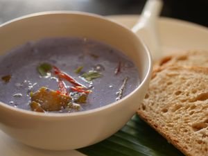 Curry with bread at Asa Vegan Kitchen and Studio in Chiang Mai