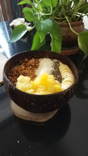 Pina colada smoothie bowl at Asa Vegan Kitchen and Studio in Chiang Mai