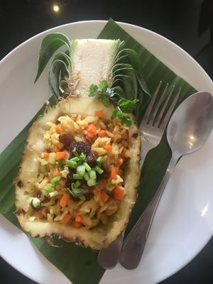 Pineapple fried rice yumm at Asa Vegan Kitchen and Studio in Chiang Mai