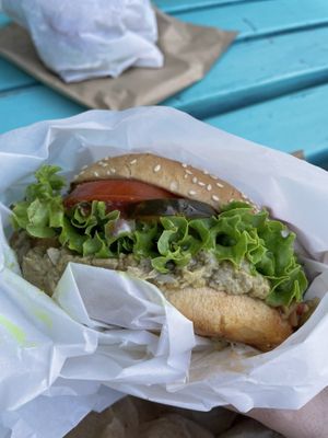 Jack’n’box burger  at The Fat Tui in Marahau