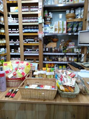 Bars, nuts and seeds, cake in the box in the right corner etc at Planteea - Drumul Taberei in Bucharest