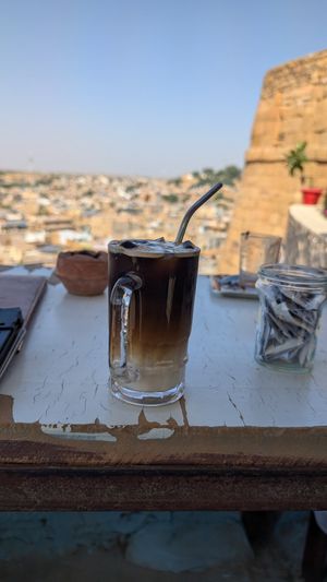 Iced latte at Kuku in Jaisalmer