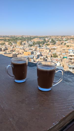 Masala tea with soy milk at Kuku in Jaisalmer