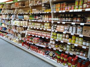 Vegan pates right upper corner and other stuff tiff at Mega Image - General Gheorghe Magheru in Bucharest