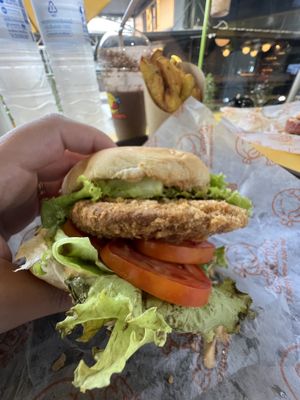Chicken sandwich  #Veganuary at Munchies Tha Phae Gate in Chiang Mai