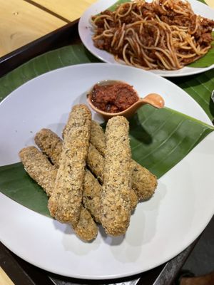 Cheese sticks (slightly spicy marinara)  at Munchies Tha Phae Gate in Chiang Mai