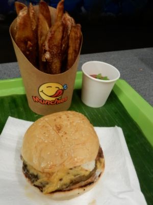 Cheese burger with fries at Munchies Tha Phae Gate in Chiang Mai