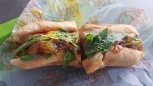 Yummy hot dog at Munchies Tha Phae Gate in Chiang Mai