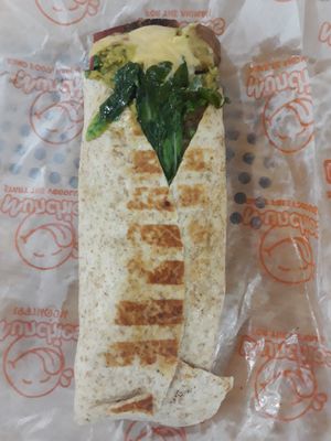 Breakfast burrito at Munchies Tha Phae Gate in Chiang Mai
