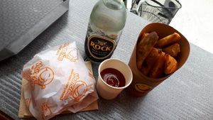 Vegan cheese burger combo with sweet fries 😋 at Munchies Tha Phae Gate in Chiang Mai