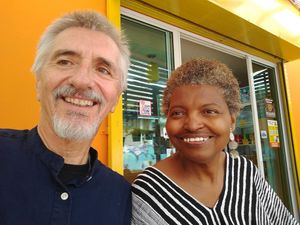 Enjoying our lunch at Munchies Tha Phae Gate in Chiang Mai