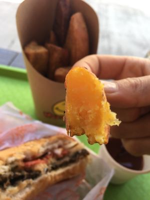 Sweet potato wedges weren’t crispy at all and cut way too thick (I usually like mine thick too!) - but they felt more like steamed potatos that were lightly baked at Munchies Tha Phae Gate in Chiang Mai