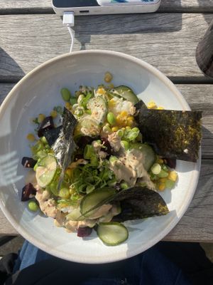 Vegan sushi bowl  at Rise in Bridport