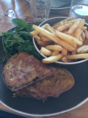 Cheese toastie   at Rise in Bridport