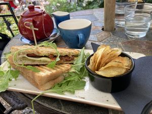 Cheese, tomato and pesto toastie  at The Apple Orchard in High Wycombe