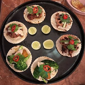 Different vegan tacos  at Neon Palms in Seminyak