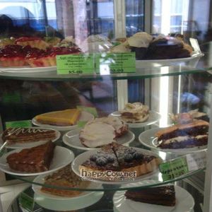 dessert case
 at Troitsky Most - Nab Reki Moyki in St Petersburg