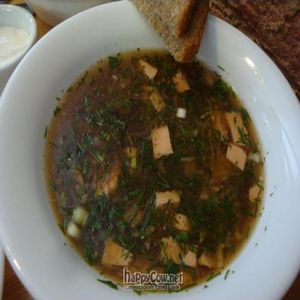 cold mushroom and cabbage soup at Troitsky Most - Nab Reki Moyki in St Petersburg