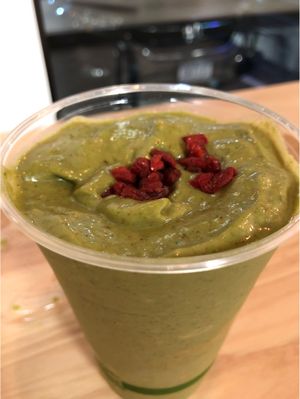 Kale smoothy  at Urban Roots Kitchen in Saratoga Springs