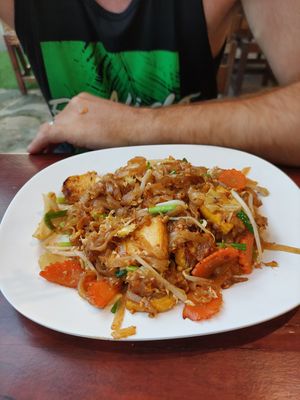 This is vegetarian dish with egg and tofu for my partner at Mangrove in Krabi