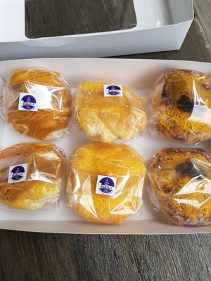 Assorted ensaymada - caramel, cheese, ube at Baker's Gallery in Metro Manila