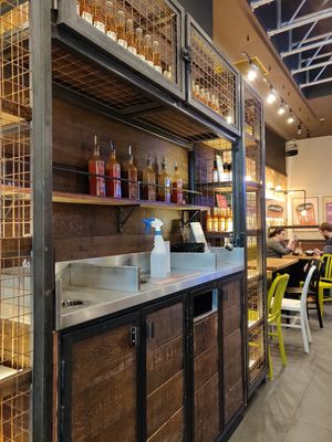 the eating and sauce area! at Tortilla in Bristol