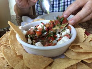 surprise cheese in salsa at Pura Vida in Mazatlan