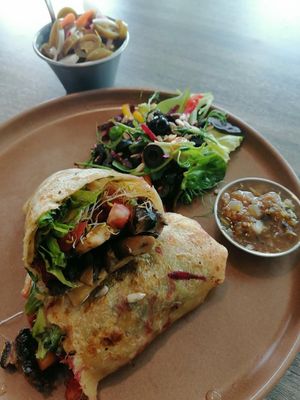 wrap con champinones at Pura Vida in Mazatlan