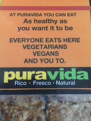 Vegan friendly.  at Pura Vida in Mazatlan