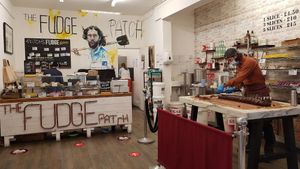 Yup that's him on the wall! at The Fudge Patch in South East London