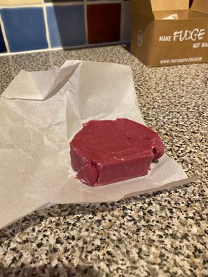 Cherry Bakewell fudge at The Fudge Patch in South East London