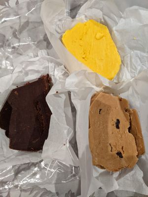 chocolate-orange, lemon sherbet and rum & raisin at The Fudge Patch in South East London