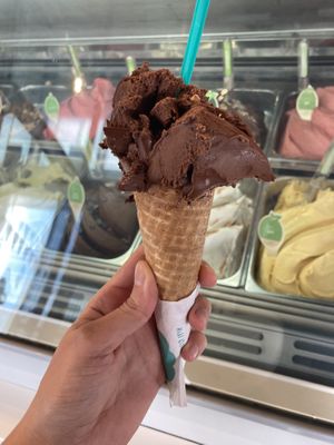 Chocolate with nuts (this is one portion!) at Leggenda - Jaffa Port in Tel Aviv