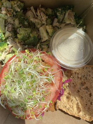 I forgot the name of their burger but they make it themselves and it is very light and delicious so is that side salad!! at Plantz Cafe in Dracut