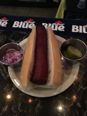Carrot dog at The Old Stone Tavern in Rochester