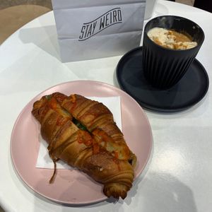 Bahn Mi - BBQ pork, hoi sin, pickles, coriander, slaw, sriracha at Weirdoughs in Melbourne