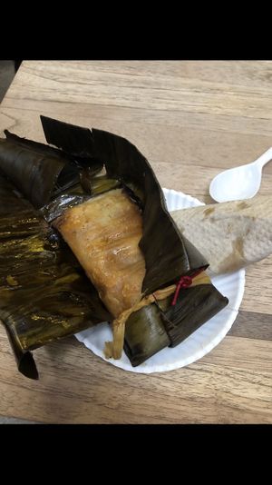 Tamale with red mole  at Gold Taco - Roma Norte in Mexico City