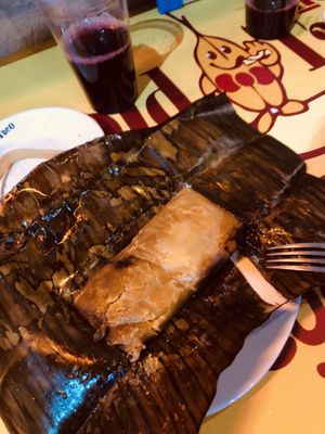 Tamales rojo with tofu  at Gold Taco - Roma Norte in Mexico City