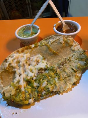 Quesadilla de flor de calabaza  at Gold Taco - Roma Norte in Mexico City