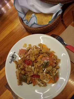 Alambre de Seitan con queso y tocino at Gold Taco - Roma Norte in Mexico City