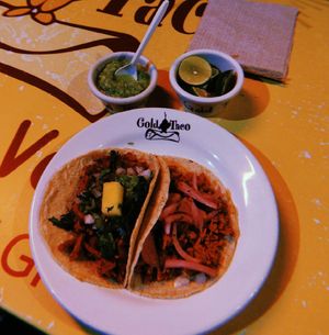 Pastor y axiote. Deliciosos at Gold Taco - Roma Norte in Mexico City