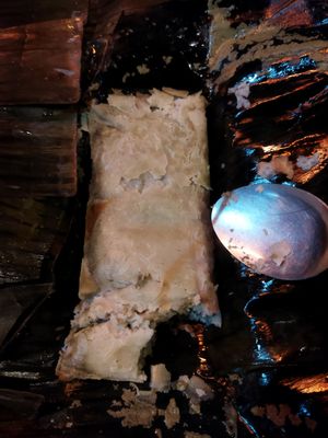 Tamal de mole verde con setas at Gold Taco - Roma Norte in Mexico City