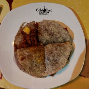 Gringa de pastor con queso vegano at Gold Taco - Roma Norte in Mexico City