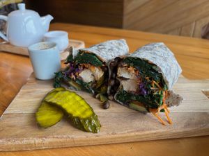 Veggie delight wrap at Tribe Organic - Solana Center in Beijing