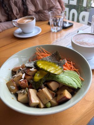 Smoked tofu bowl at Tribe Organic - Solana Center in Beijing